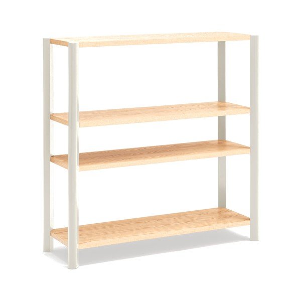 Krémový/ve světle přírodní barvě regál v dekoru dubu 126x128x43 cm Bona – Teulat-image-2