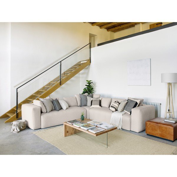 Koňakově hnědá kožená podnožka Kave Home Cesia-image-4