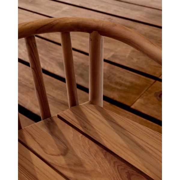 Dřevěná zahradní barová židle v přírodní barvě Turqueta – Kave Home-image-3