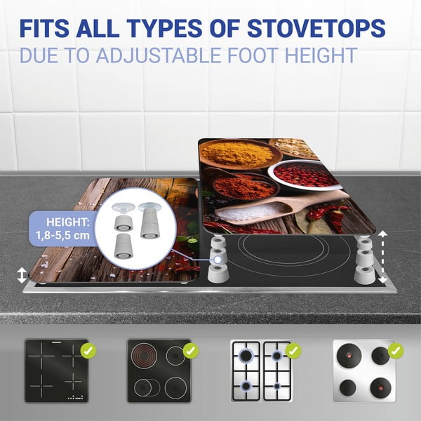 Sada 2 skleněných krytů na sporák Wenko Spices, 52 x 30 cm-image-3