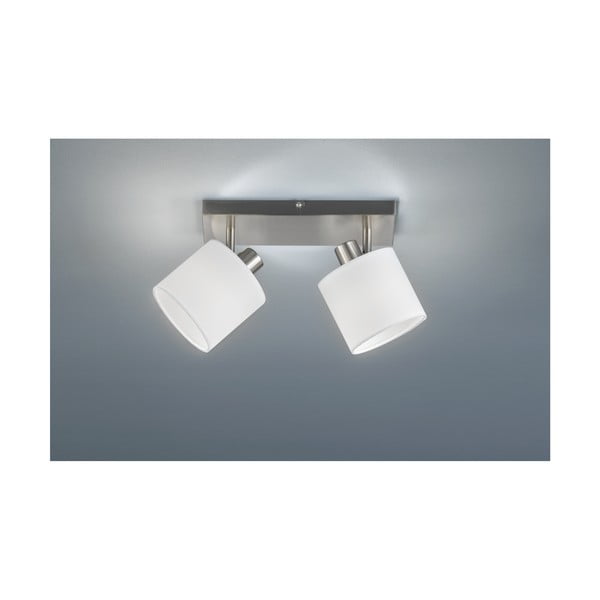 Bílé/šedé stropní svítidlo s textilním stínidlem ø 12 cm Tommy – Reality-image-1