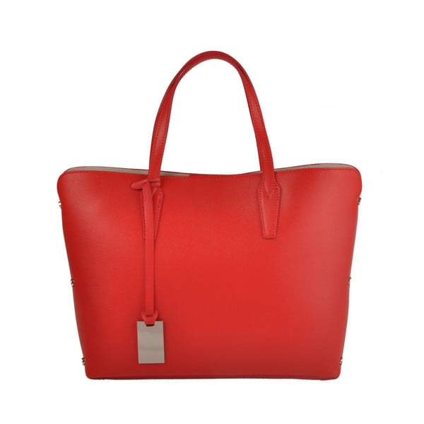Červená kožená kabelka Matilde Costa Dries