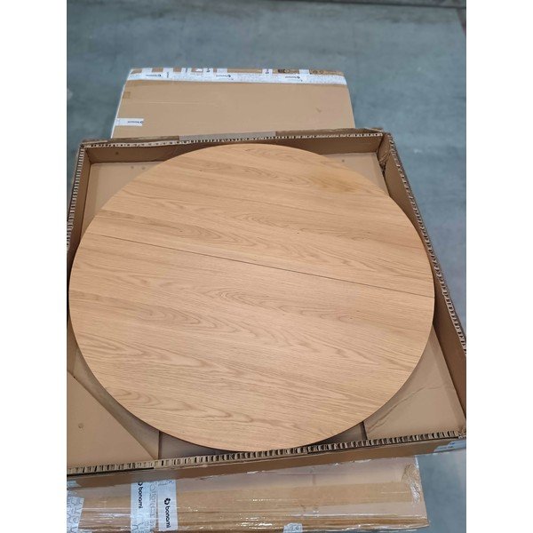 Kulatý rozkládací jídelní stůl v dekoru dubu ø 120 cm Carno - II. jakost – Unique Furniture-image-1