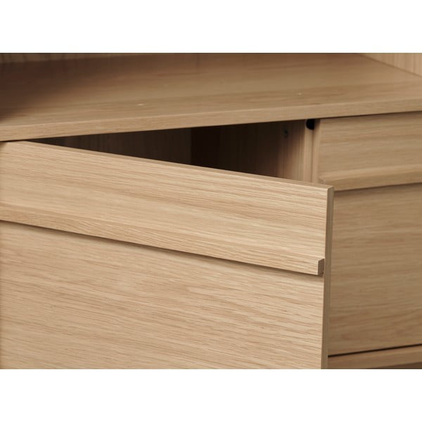 Knihovna v dekoru dubu v přírodní barvě 140x90 cm Ponza – Unique Furniture-image-4