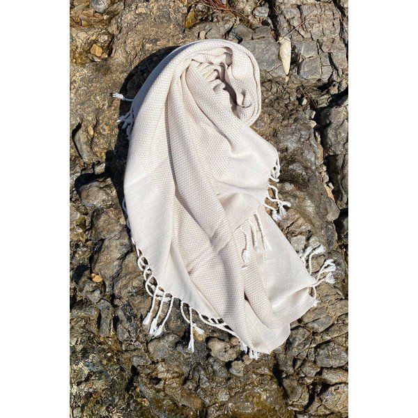 Béžová bavlněná plážová deka 90x175 cm Retro – Foutastic-image-3