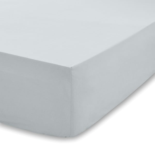 Šedé napínací prostěradlo s příměsí tencelu 150x200 cm – Bianca
