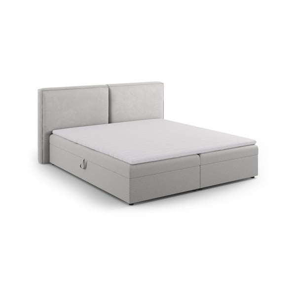 Světle šedá boxspring postel s úložným prostorem 180x200 cm Arendal – Cosmopolitan Design