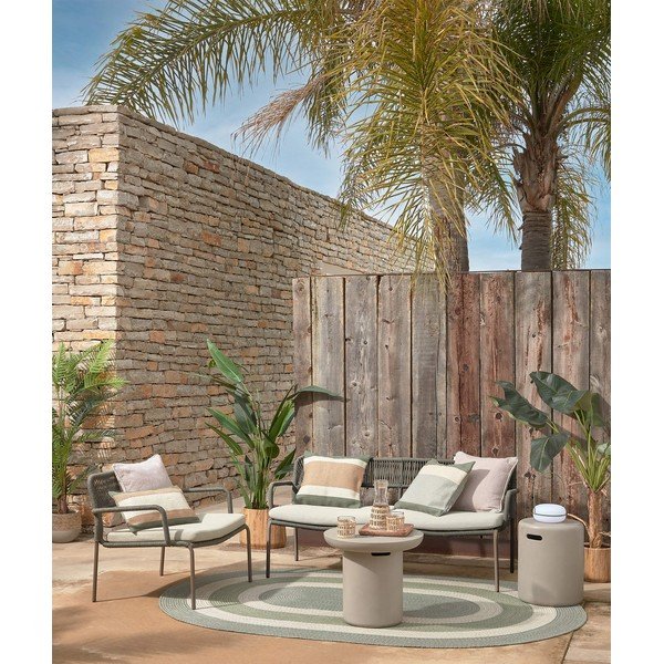 Betonový kulatý zahradní stolek ø 50 cm Taimi – Kave Home-image-1