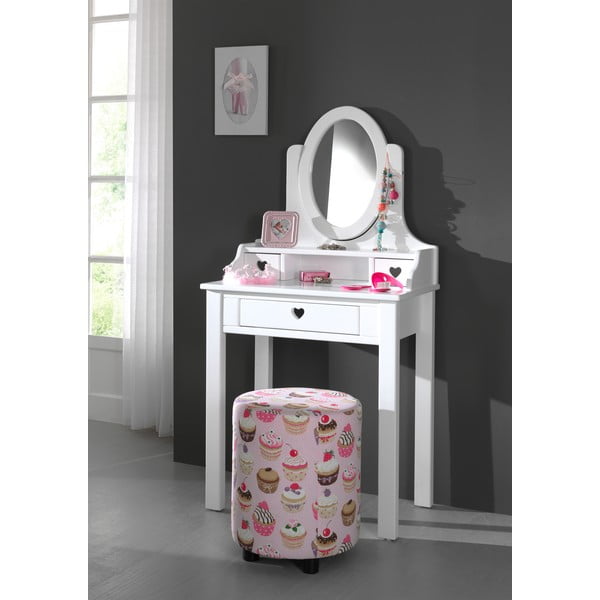 Bílý toaletní stolek Vipack Amori, výška 136 cm-image-1