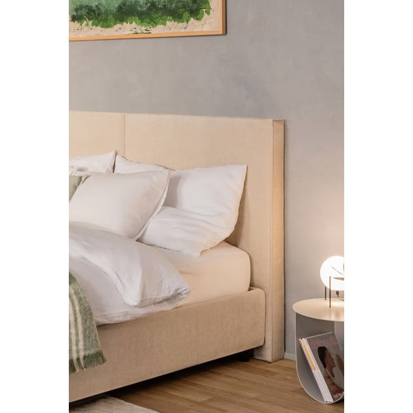 Béžová čalouněná dvoulůžková postel s úložným prostorem s roštem 180x200 cm Myra Bold – Bonami Selection-image-3