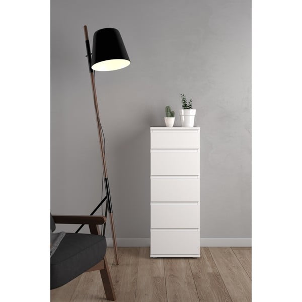 Bílá vysoká komoda 40x107 cm Nova – Tvilum-image-1