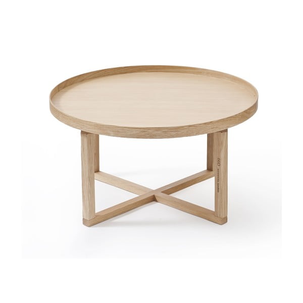 Kulatý dřevěný stolek z dubového dřeva Wireworks Round, Ø 66 cm-image-2