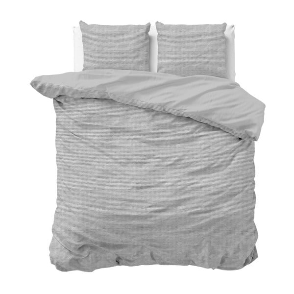 Šedé povlečení z bavlny na dvoulůžko Sleeptime, 200 x 200 cm