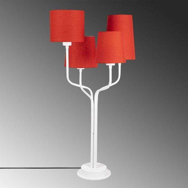 Bílá kovová stolní lampa s červenými stínidly Opviq lights Aposto-image-1