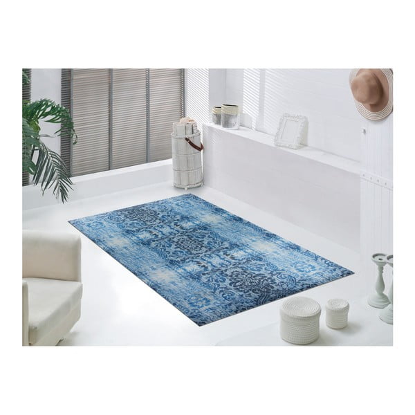 Petrolejový koberec Vitaus Becky, 80 x 150 cm-image-1