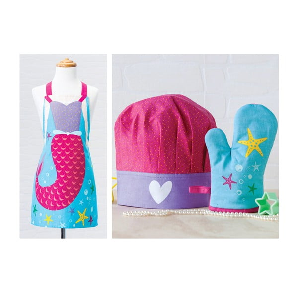 Dětská sada zástěry, čepice a kuchyňské rukavice Stella