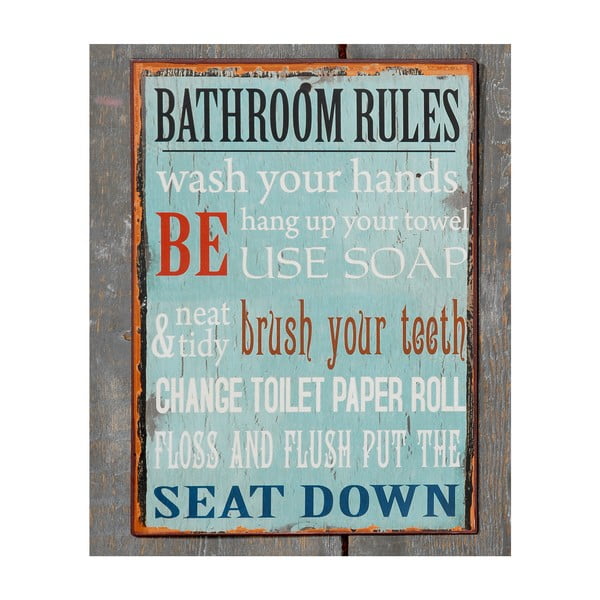 Nástěnná cedule Bath Rules