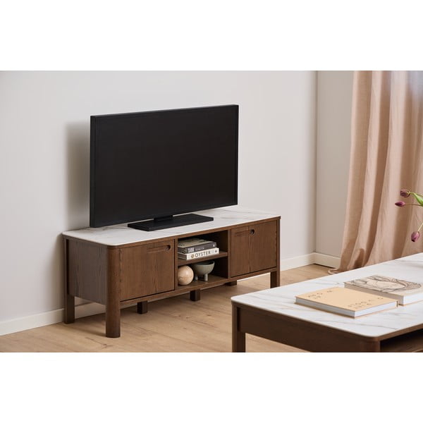 Hnědý TV stolek v dekoru dubu 120x45x40 cm Southampton – Actona-image-1