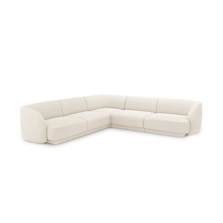 Béžová rohová pohovka z textilie bouclé (variabilní) Miley – Micadoni Home