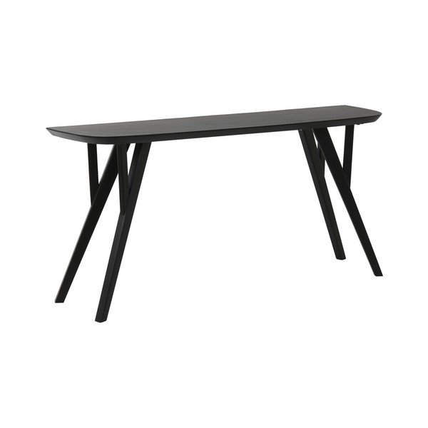 Matně černý konzolový stolek z masivu akácie 44x160 cm Quenza – Light & Living