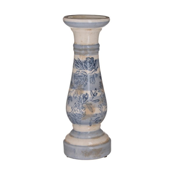 Modro-bílý keramický svícen InArt Antigue, ⌀ 10 cm