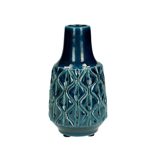 Modrá keramická váza HF Living, výška 14 cm