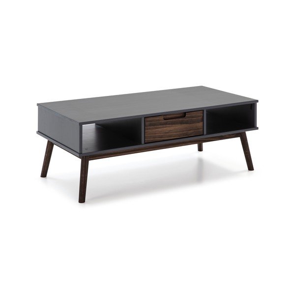 Antracitově šedý konferenční stolek z borovicového dřeva Marckeric Nussa, 110 x 55 cm-image-2