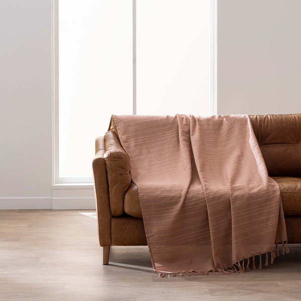 Bavlněný přehoz v terakotové barvě 125x150 cm Lilia – douceur d'intérieur-image-3