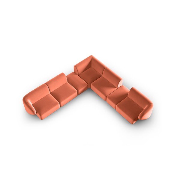 Růžová sametová rohová pohovka Paolo – Milo Casa-image-1