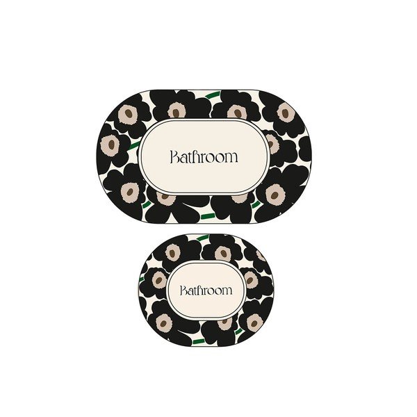 Černé/béžové koupelnové předložky v sadě 2 ks 60x100 cm Oweld – Foutastic