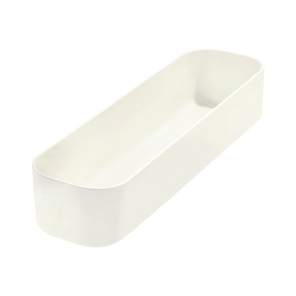 Bílý úložný box iDesign Eco, 9 x 36,5 cm
