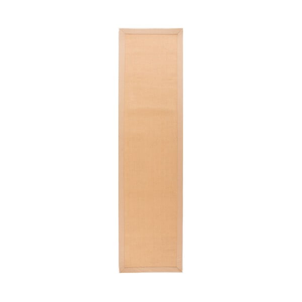 Hnědý jutový běhoun Flair Rugs Herringbone, 60 x 230 cm
