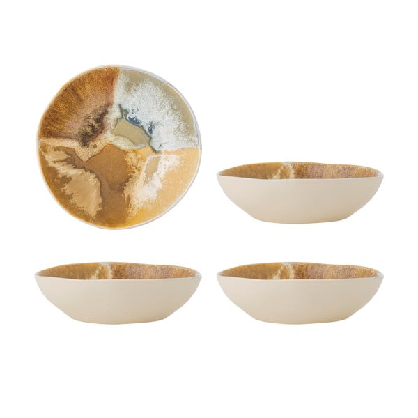 Krémové misky v sadě 4 ks z kameniny 625 ml Lacey – Bloomingville