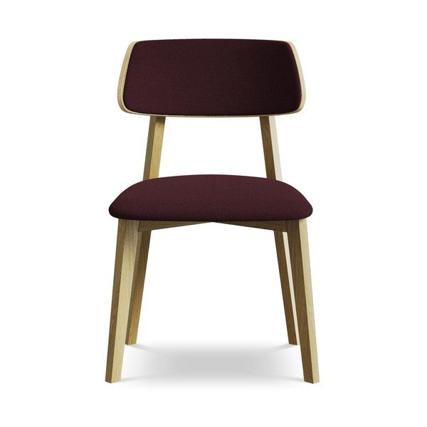 Vínová jídelní židle z masivního dřeva Niu – Makamii-image-1