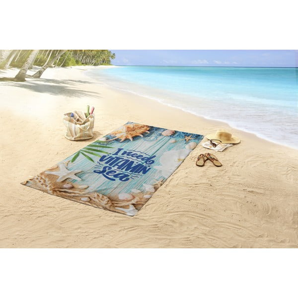 Sametová plážová osuška 100x180 cm Vitamin Sea – Good Morning-image-1