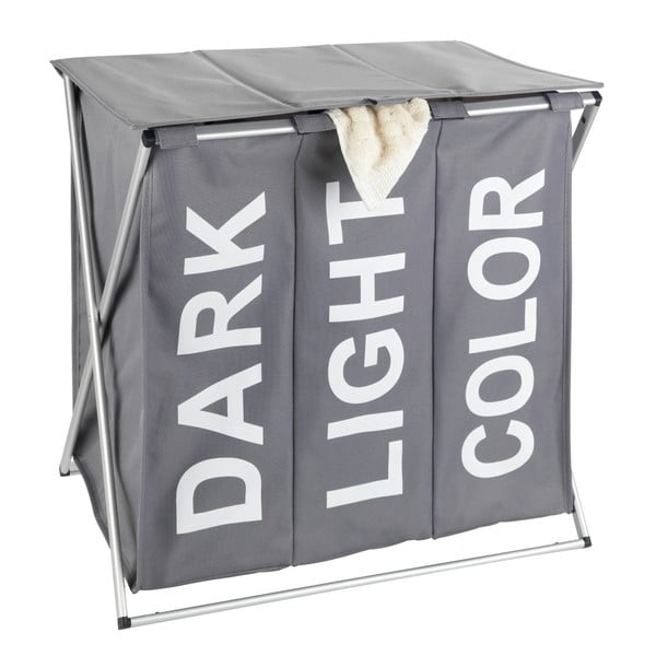 Šedý trojitý koš na prádlo Wenko Trio, 118 l-image-1