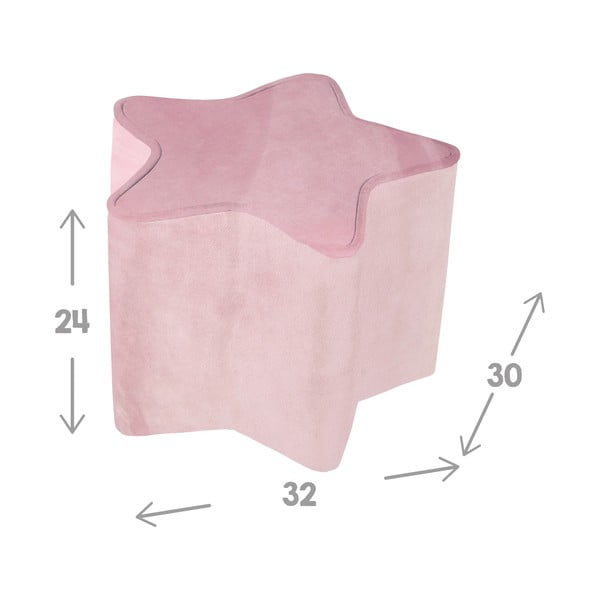 Světle růžový sametový dětský puf Lil Sofa – Roba-image-2