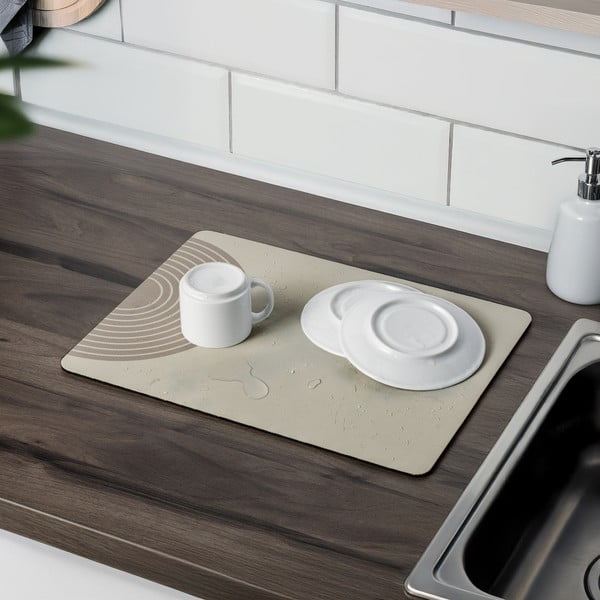 Béžová gumová odkapávací podložka na nádobí 40x30 cm Dima – Wenko-image-2