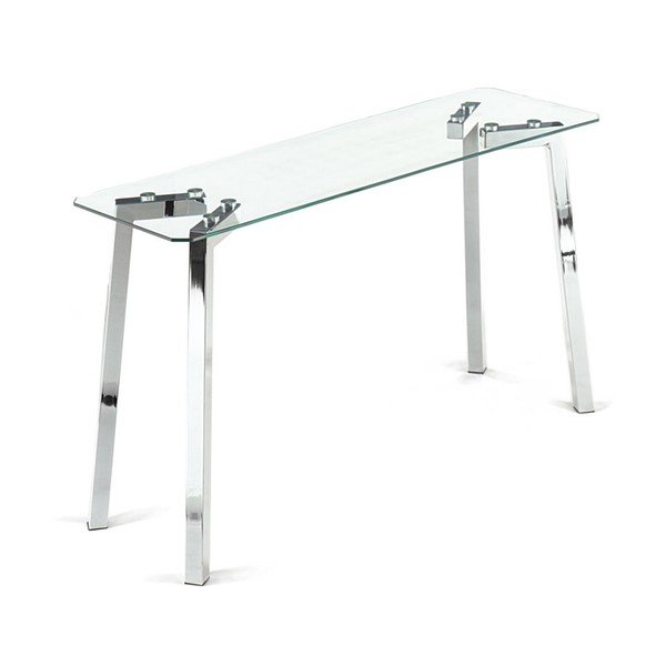 Konzolový stolek se skleněnou deskou ve stříbrné barvě 40x125 cm Kirk – Tomasucci-image-2
