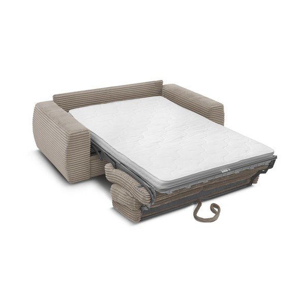 Taupe manšestrová pohovka na každodenní spaní/rozkládací 240 cm Hugo – Bobochic Paris-image-4