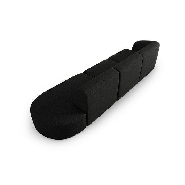 Černá žinylková pohovka levý roh 311 cm Paolo – Milo Casa-image-3