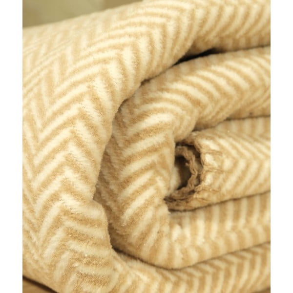 Béžovo-krémový přehoz na dvoulůžko 200x220 cm Twin – Oyo Concept-image-2