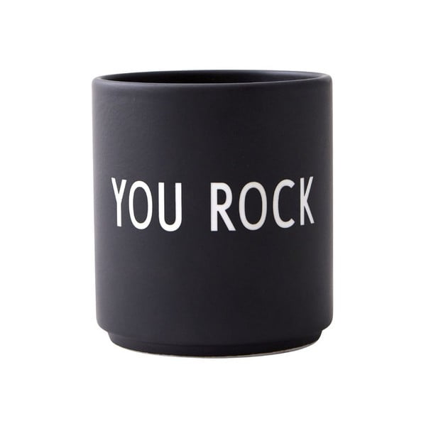 Černý porcelánový hrnek 300 ml You Rock – Design Letters