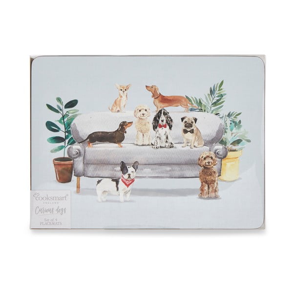 Korkové prostírání 4 ks 21.5x29 cm Curious Dogs - Cooksmart ®-image-3