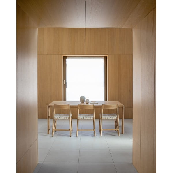 Jídelní židle z masivního dubového dřeva s bílým sedákem Gazzda Fawn-image-4