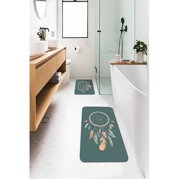 Zelené koupelnové předložky v sadě 2 ks 60x100 cm – Mila Home-image-1