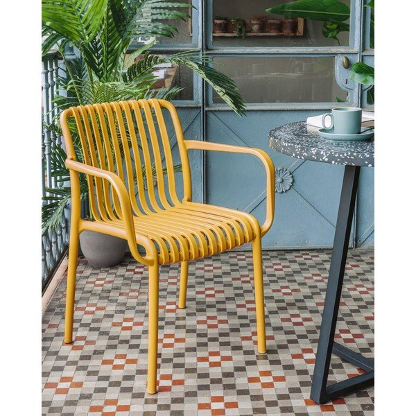 Hořčicově žlutá zahradní židle Kave Home Isabellini-image-2