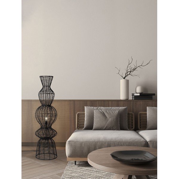 Matně černá provazová stojací lampa (výška 136 cm) Breena – Nova Luce-image-1