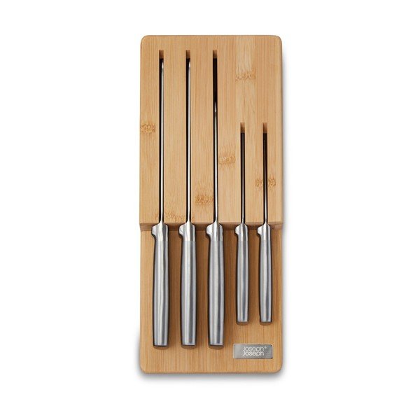 Sada nožů se stojanem 5 ks z nerezové oceli Elevate Bamboo – Joseph Joseph
