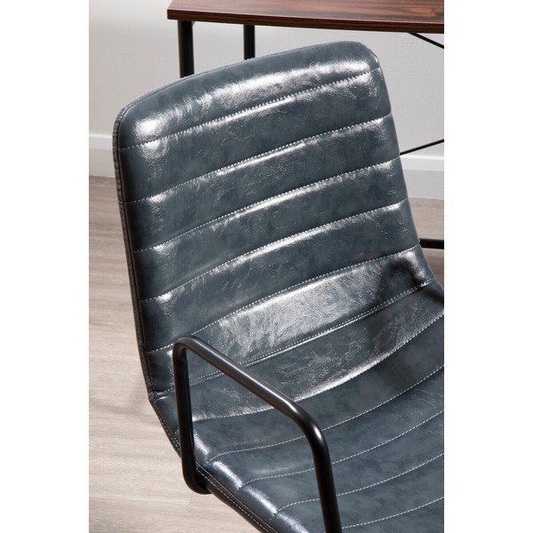 Tmavě šedá kancelářská židle z imitace kůže Forbes – Premier Housewares-image-4